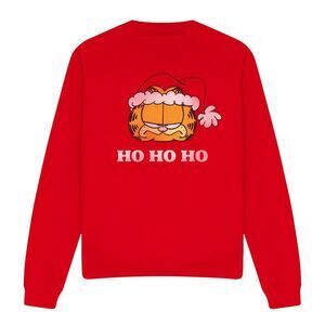 Garfield Unisex Adult Ho Ho Ho Sweatshirt / Red